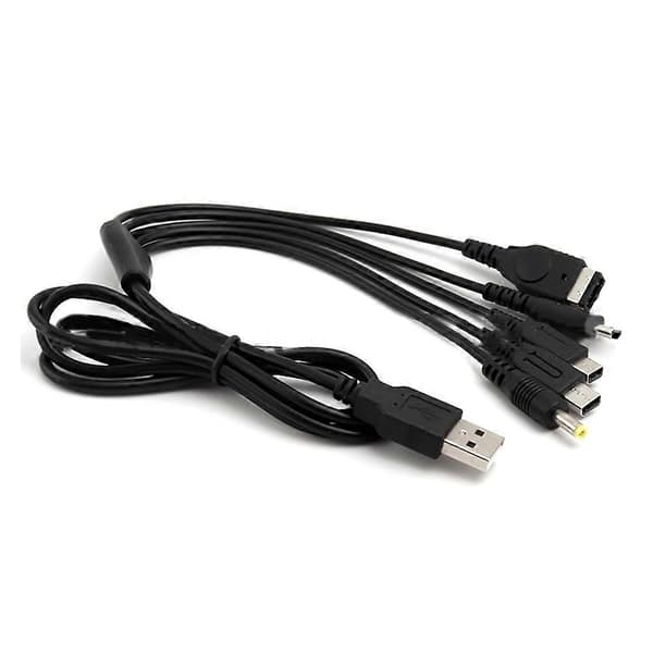 Lader for NDSL/WiiU/3DS XL 2DS DsiXL for NDS/GBASP/PSP1000 5-i-1 ladekabel