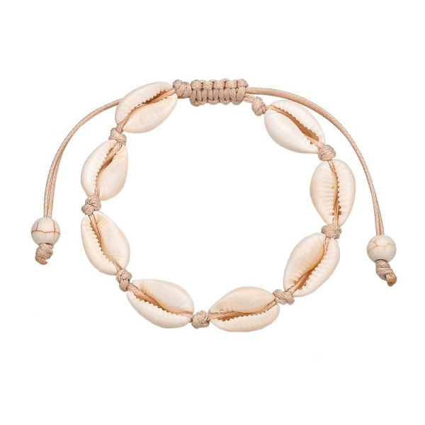 Justerbart Armbånd med hvide muslingeskaller - white