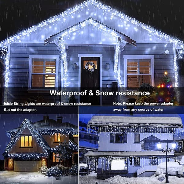 Julegardinlys, 400 LED 10m Fairy Lights-vindue indendørs