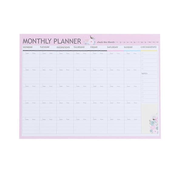 20 ark Månedlig Planlægger Kalender Tidsplan Organiseringsagenda Tidsplan Organiseringsnotesbog (Pink Grøn Blandet)