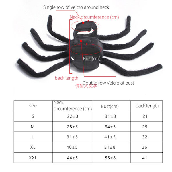 Halloween Mode Kattkläder Spindelkista Husdjur Cosplay black double extra large