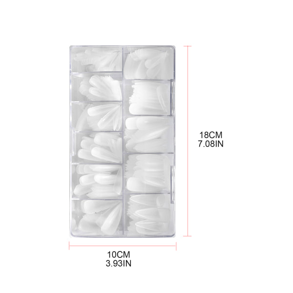 500 stk. Transparente falske neglespidser Mat firkantet trapez stiletdråbe Oval falske negletips til hjemme DIY Nail Art Salon Water drop