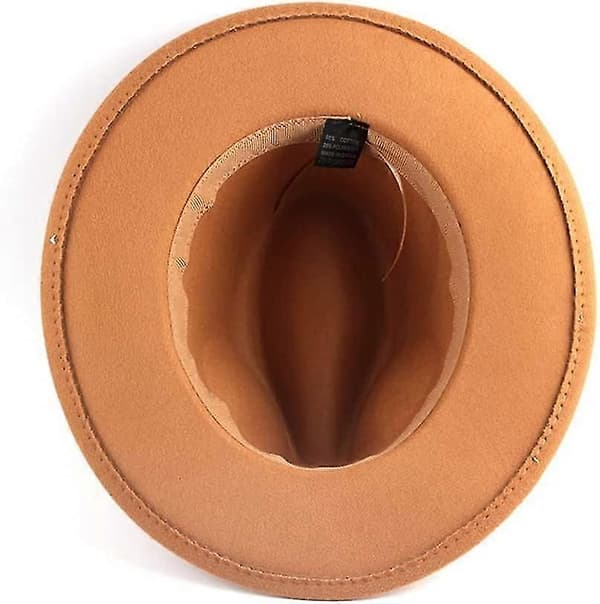 Filt Fedora Hatt Bredbremmet Floppy Panama Hatt Høst Vinter Jazz Hatt Khaki