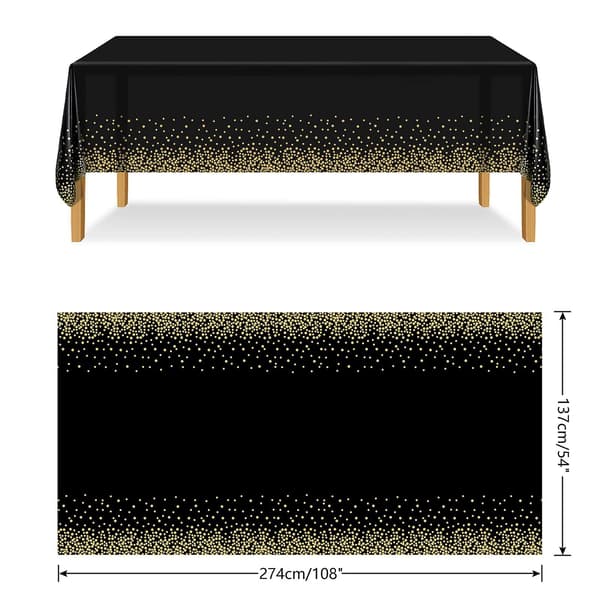 Festduk Plastduk Gold Dot Confetti Cover Rektangulär Cover, 137x274cm