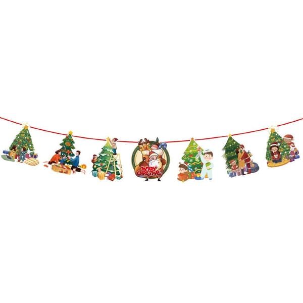 6-pakning juleflagg, julebannerdekorasjoner
