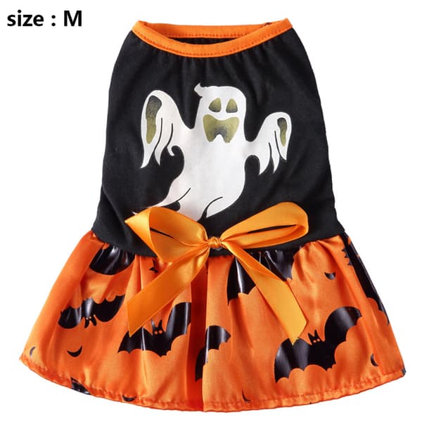 Hundklänning för Halloween semestertema Ghost Bat önster Dog M