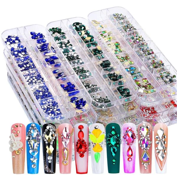 12Gird Box Nail Art Diamond Rhinestones STIL C STIL C