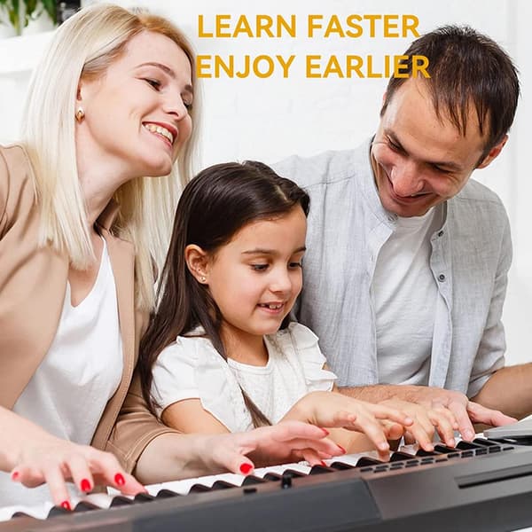 Avtakbare piano- og keyboardetiketter 61 tangenter Vit