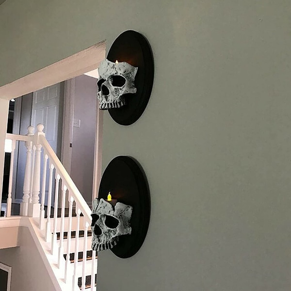 Kreativ skräckskelett ljusstake Halloween dekoration skull