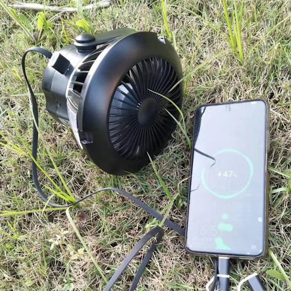 1/2/3 Bærbar Solar Camping Ventilator Telt Lys Telefonoplader