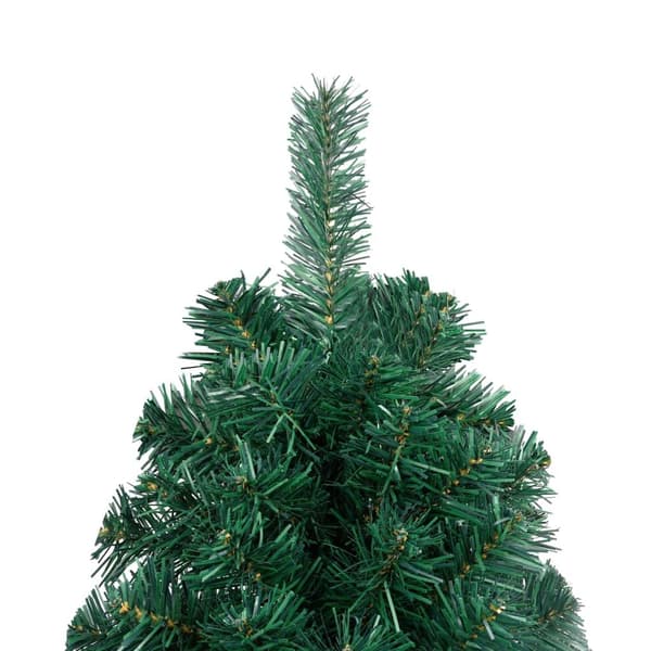 vidaXL Halvt plastjuletre med LED og julekuler grønn 150 cm Grön