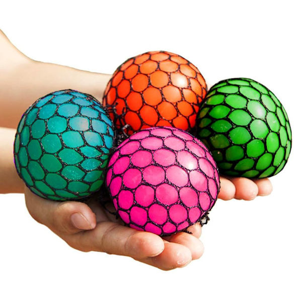 2-Pack Stressboll Squeeze Brain Ball Stress Relax Klämboll 7,5cm multicolor