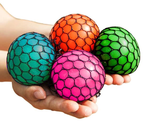2-Pakning Stressball Squeeze Brain Ball Stress Relax Klemmeball 7,5cm multicolor