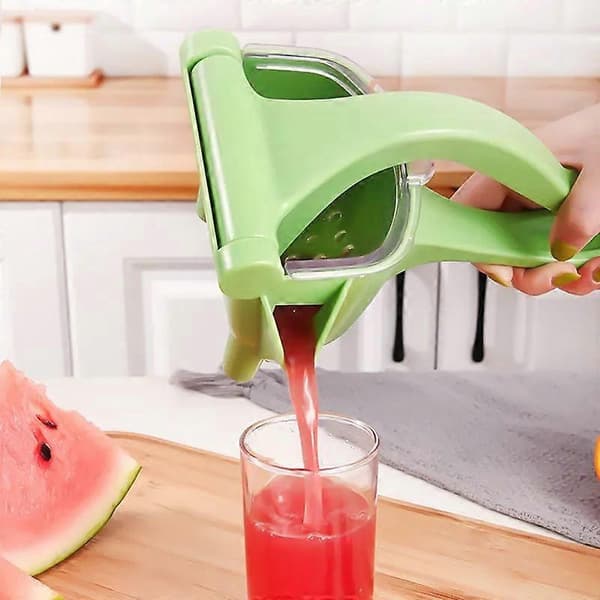 Manuell juicepress, liten juicepress, multifunktionell juicepress, köksaccessoarer, grön