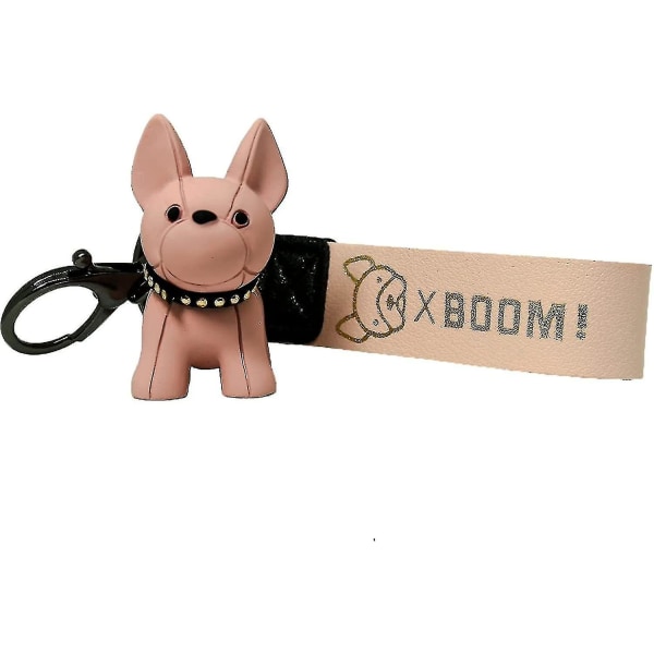 Cute French Bulldog Key Pendant School Bag Handbag Car Keychain Pendant Pink