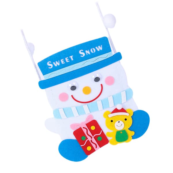 Jul DIY presentpåsar med handtag Söta Cross Body väskor för barn Jul DIY väskor snowman