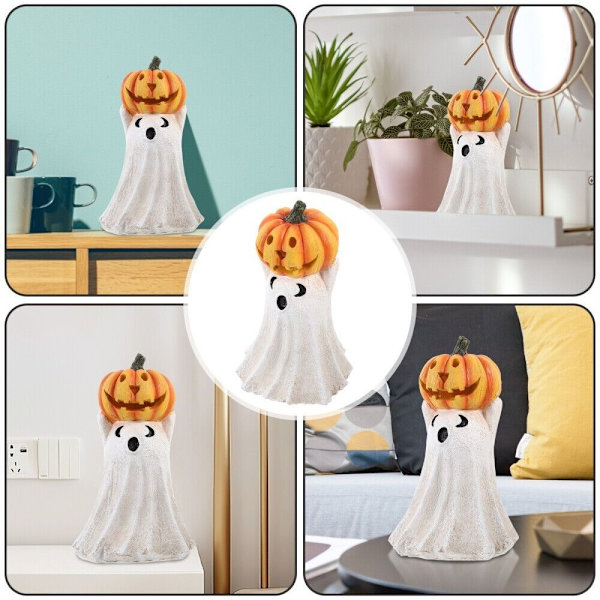 Halloween spøgelse græskar harpiks ornament spøgelse holder græskar