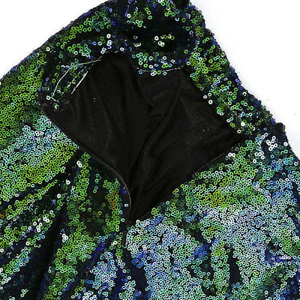 Sjöjungfru fisksvans kostym glitter kjol cosplay halloween rekvisita Green M