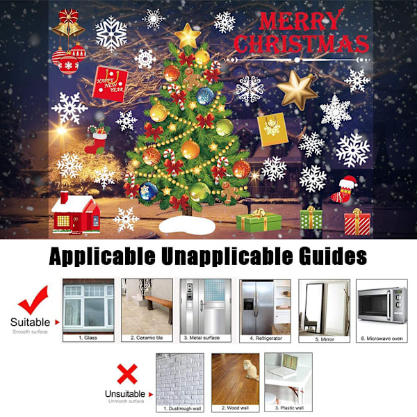 Christmas Snowflake Window Stickers för Glas Xmas Stickers style 1