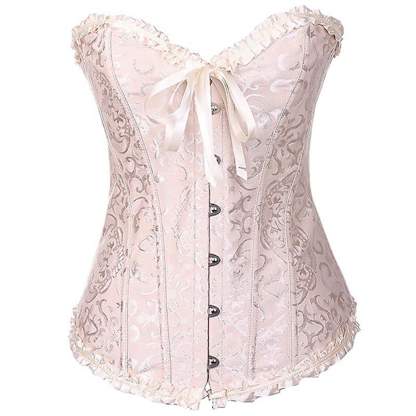 Jacquard vest shapewear, stropløs korset Light Yellow M