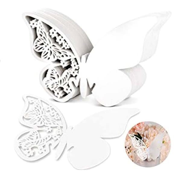 Perhoshäät Nimikortit Helmiäiskortti White