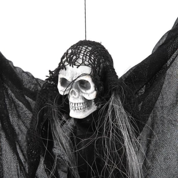 HURRISE Halloween Inredning Skrämmande Hängande Döskalle Dekor Ljudkontroll Dekoration Prydnad Blixt Rött ljus för