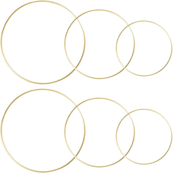 6 kappaletta 3 kokoa (20, 25, 30 cm) metallirenkaita hääseppeleeseen D