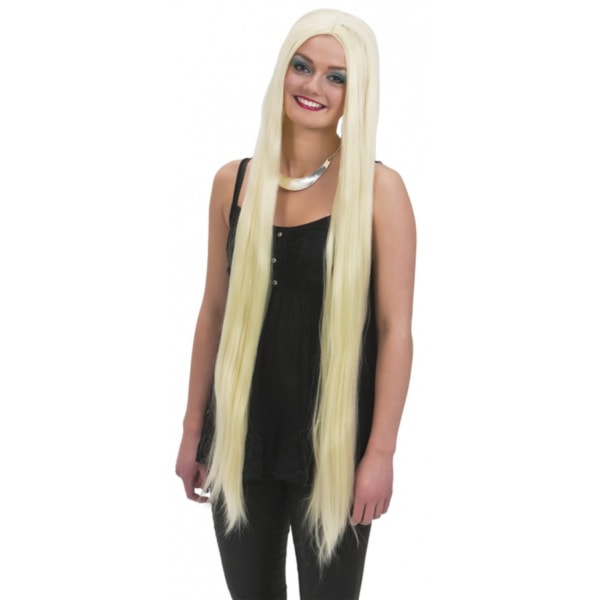 Peruk Extra Lång Blond - Halloween & Maskerad one size