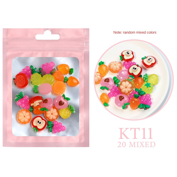 Kynsitaidehartsi Sarjakuva Koriste Sekoitettu Mini Pieni Pehmeä Tyttömäinen 11 iced fruit