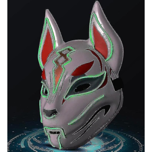 Cosplay Fox Mask, Halloween Party El Cold Light Mask Led Light Mask, Light Mask