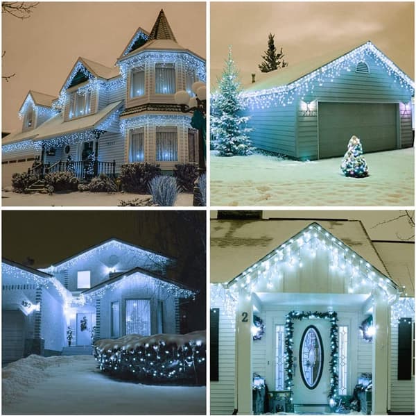 Julegardinlys, 400 LED 10m Fairy Lights-vindue indendørs