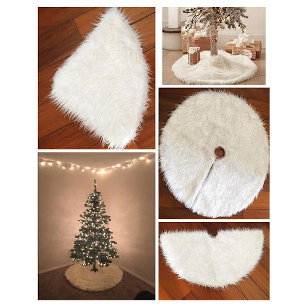 Pure White Plysch Julgranskjol - Liten 78cm, Julgran