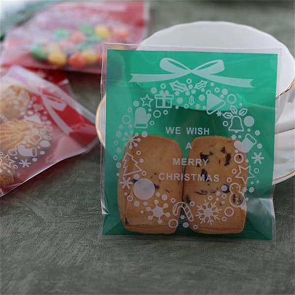 100 st/paket Godis & kakor påse förpackning omslag VIT 7X7CM