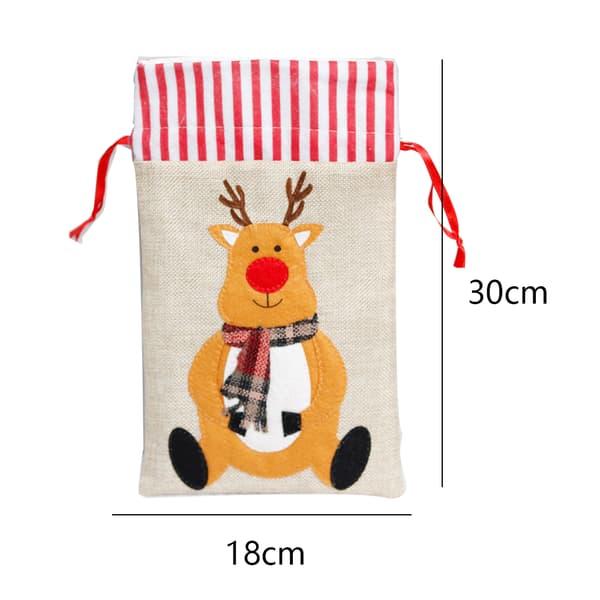 3-Pack Christmas Ren Santa Snowman Xmas Presentpåse med Elk