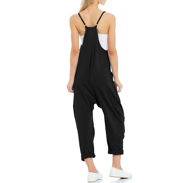 Kaisole jumpsuit med løs lynlås black m