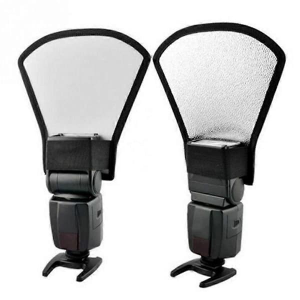 Blixtdiffusor Ljus Softbox Reflektor, Universell Mjuk Silvervit Kamerareflektor för SLR-kamera