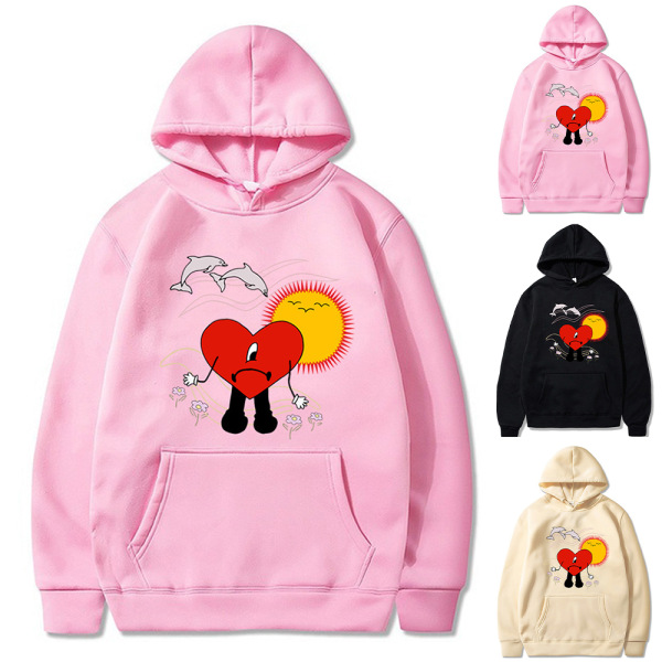 Un Verano Sin Ti Bad Bunny Album Hoodie Sweatshirt för unisex Pink XL