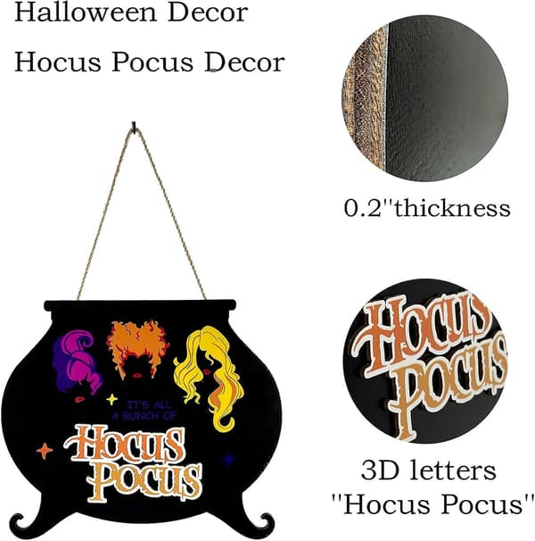 Halloween Decor Hocus Pocus Dörrskylt, Halloween Decor Hocus Pocus Decor