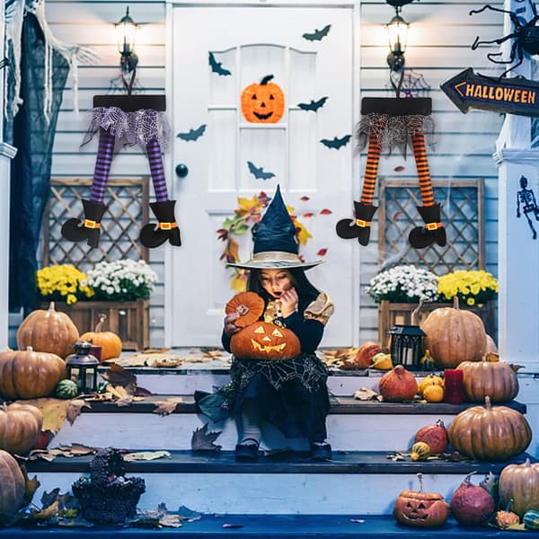 2 st Halloween hängande prydnad, häxbenprydnad Häxprydnad