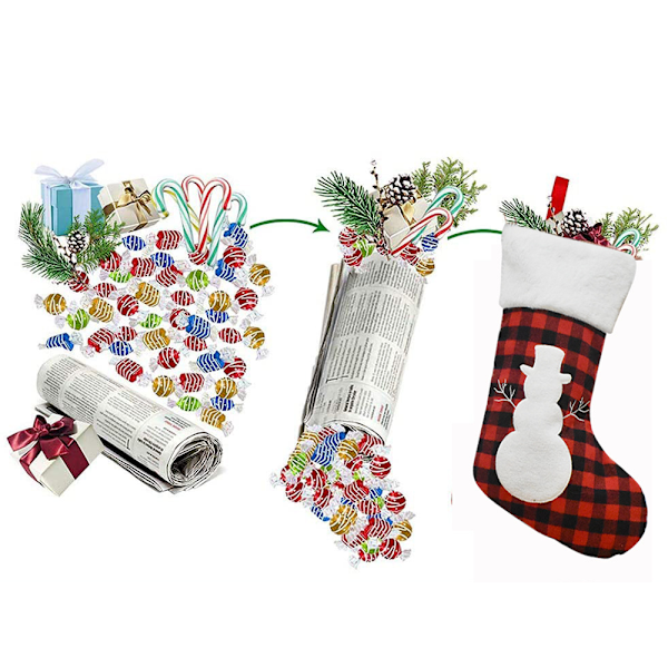 Julstrumpor 4st Snowman Rendeer Presentpåsar jul