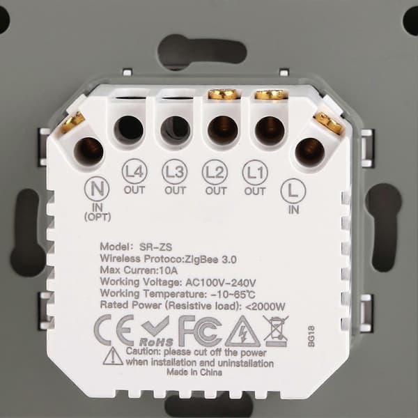Smart lysbryter for Zigbee 2-veis tidsdimming revers dobbel kontroll smart bryterpanel AC100-240V grå