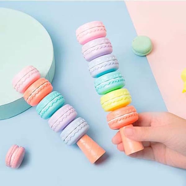 2 kpl hienoja eväskorostuskyniä, lajitelma värejä, Macaron-kakku