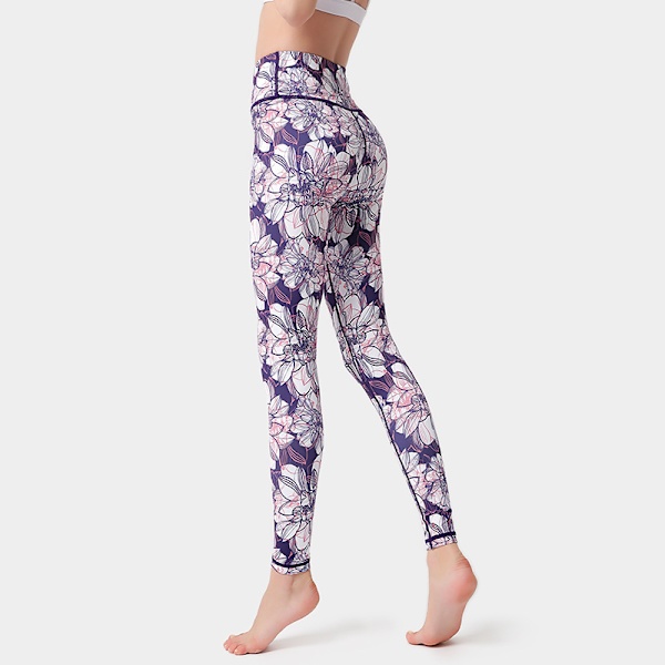 Damer med hög midja Skinny printed Sport Fitness Yoga Byxor-HK282 XL