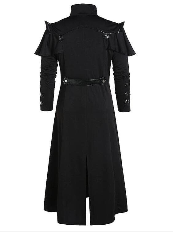 Steampunk Smokingjacka för män Gothic Coat Halloween Kostym M Black