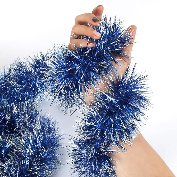 Julglitterkrans Röd, set med 5 julkransar, glitterkrans, julgranskrans blue