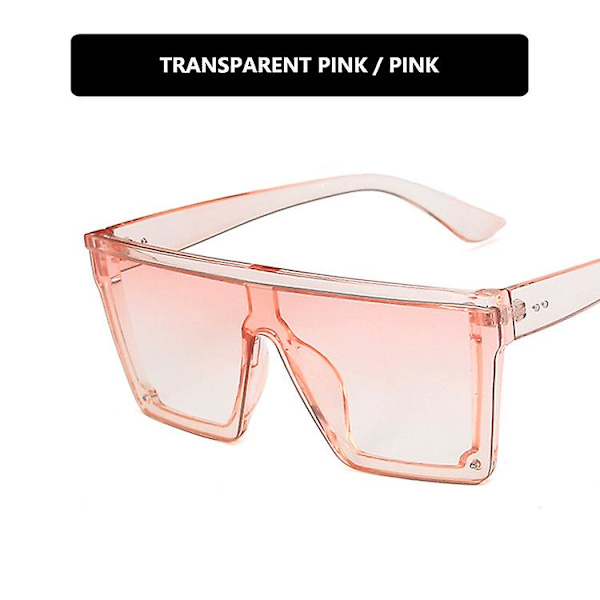 Nya trenden Stora Bågar OnePiece Uv400 Solglasögon Street Shooting Man/Kvinna Solglasögon Retro Pink