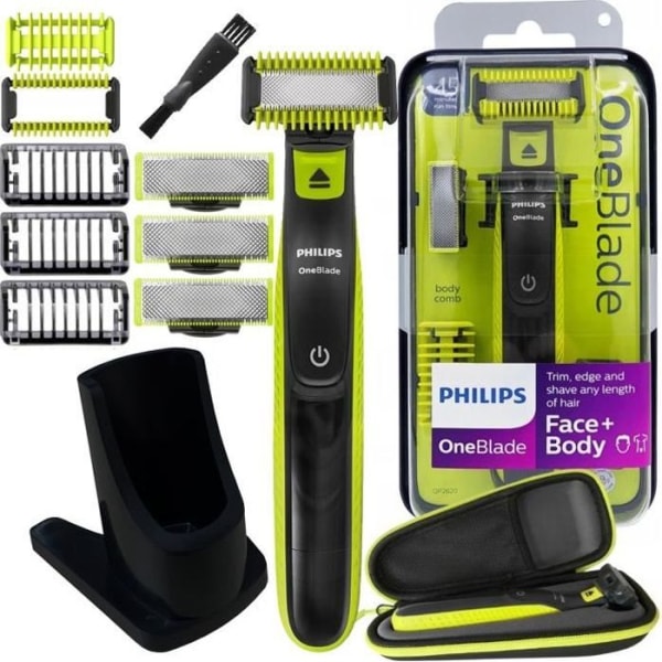 OneBlade QP2520/20 rakhyvel + fodral + stativ + 2 enbladsblad
