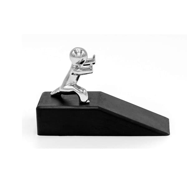 Dørstopper, Gummi, 10 x 6,5 x 4 cm, Sort