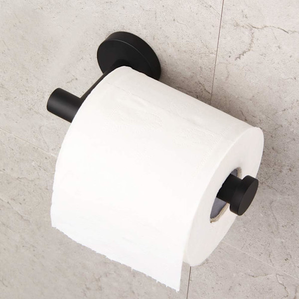 Toiletpapirholder til badeværelse SUS304 Rustfrit stål Mat Sort T