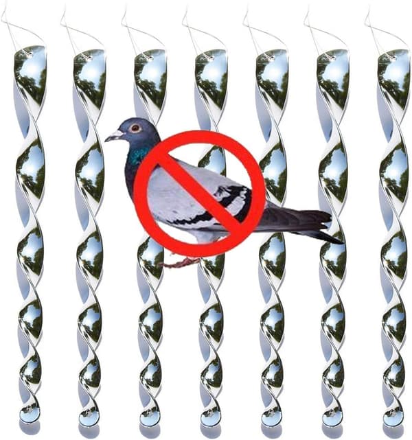 12 stk. Fugleafvisende reflekterende vindspiral dueafvisere